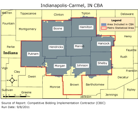 Competitive bidding area map