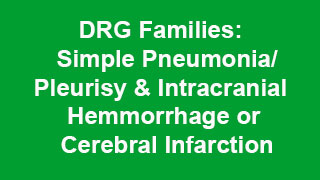 The DRG Families for Simple Pneumonia & Pleurisy and Intracranial Hemorrhage or Cerebral Infarction