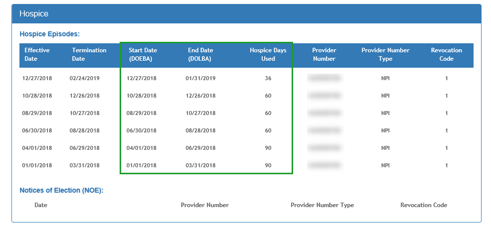 Hospice Eligibility Tab 