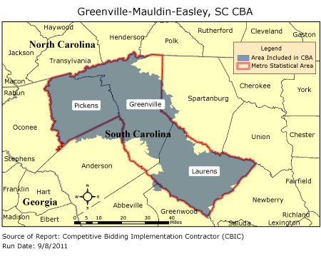 Competitive bidding area map