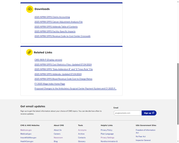 View of downloads page