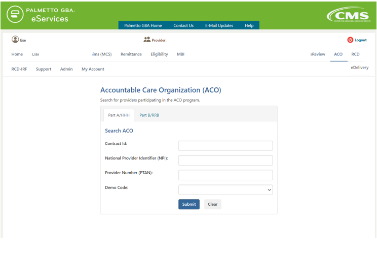 Part A/HHH ACO Tab