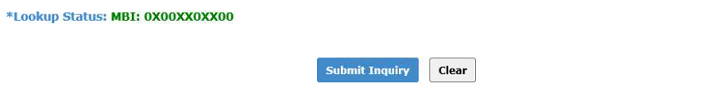 MBI Lookup Successful Response Screenshot