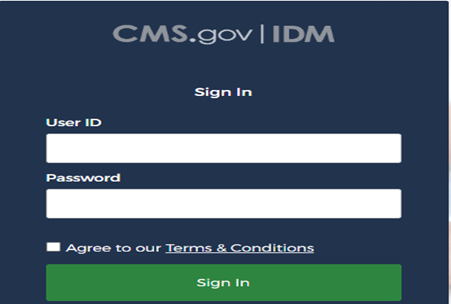 To sign in, enter ID and Password, select "Agree to Terms and Conditions" and selet Sign In.