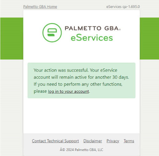 Confirmation screen