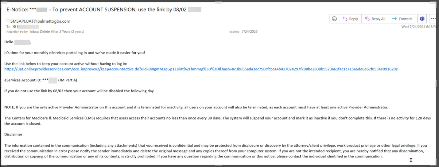 Email example