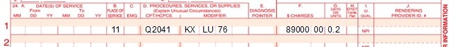 Claim example for Claim 2 -- 0.2 units = $89,000.00