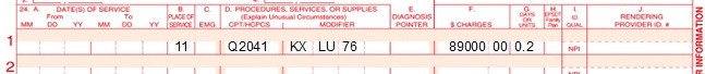 Claim example for Claim 2 -- 0.2 units = $89,000.00